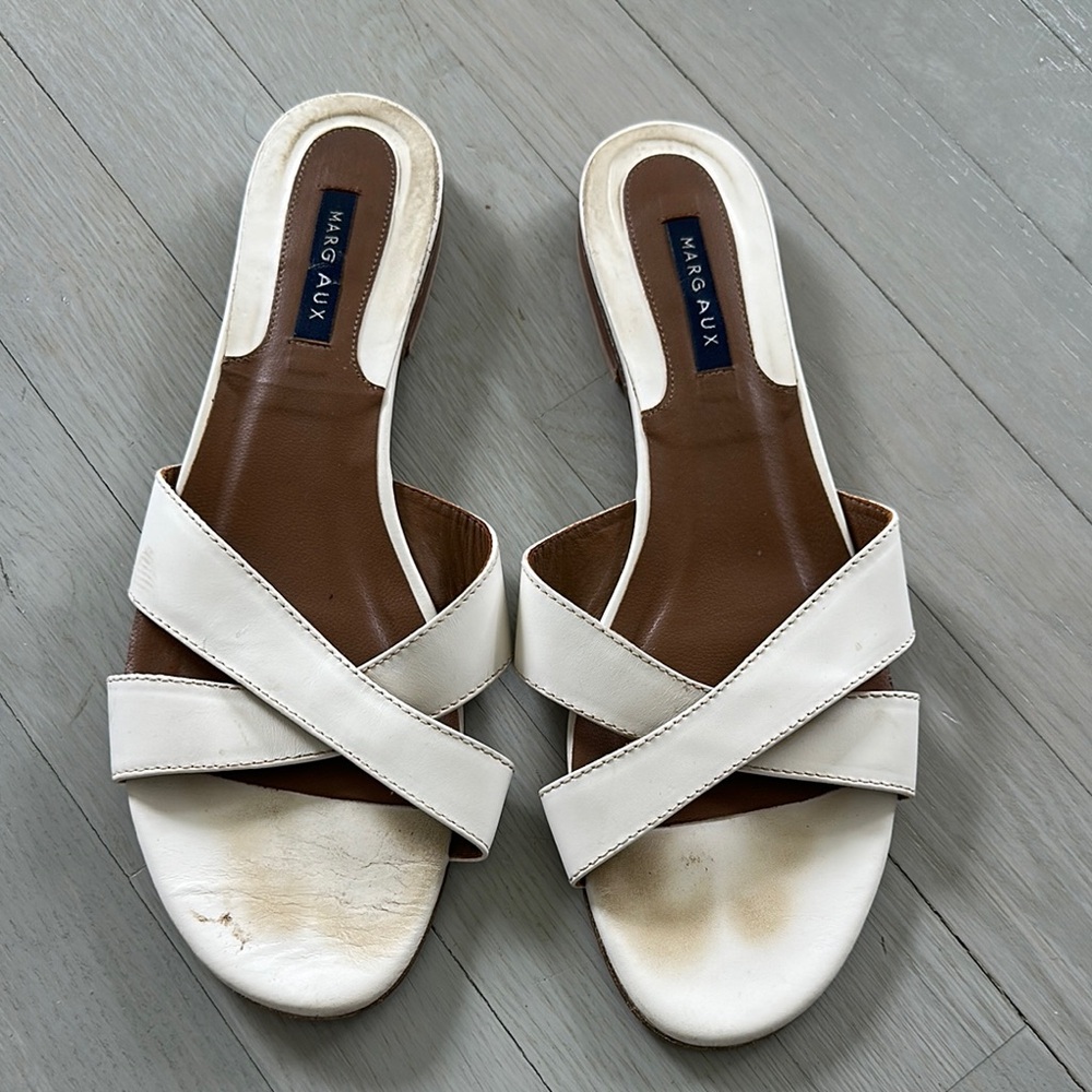 Margaux Leather Women's White Sandals